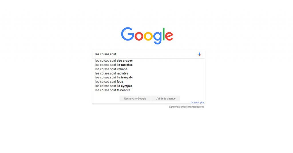 Les corses (Screenshot Google)