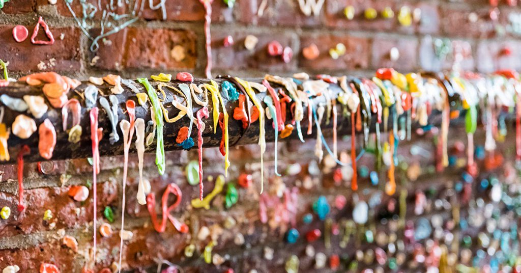 8. Le mur de chewing-gums à Seattle