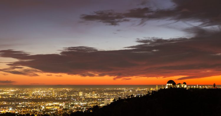 Coucher de Soleil sur Griffith Observatory, Los Ageles (Istock)